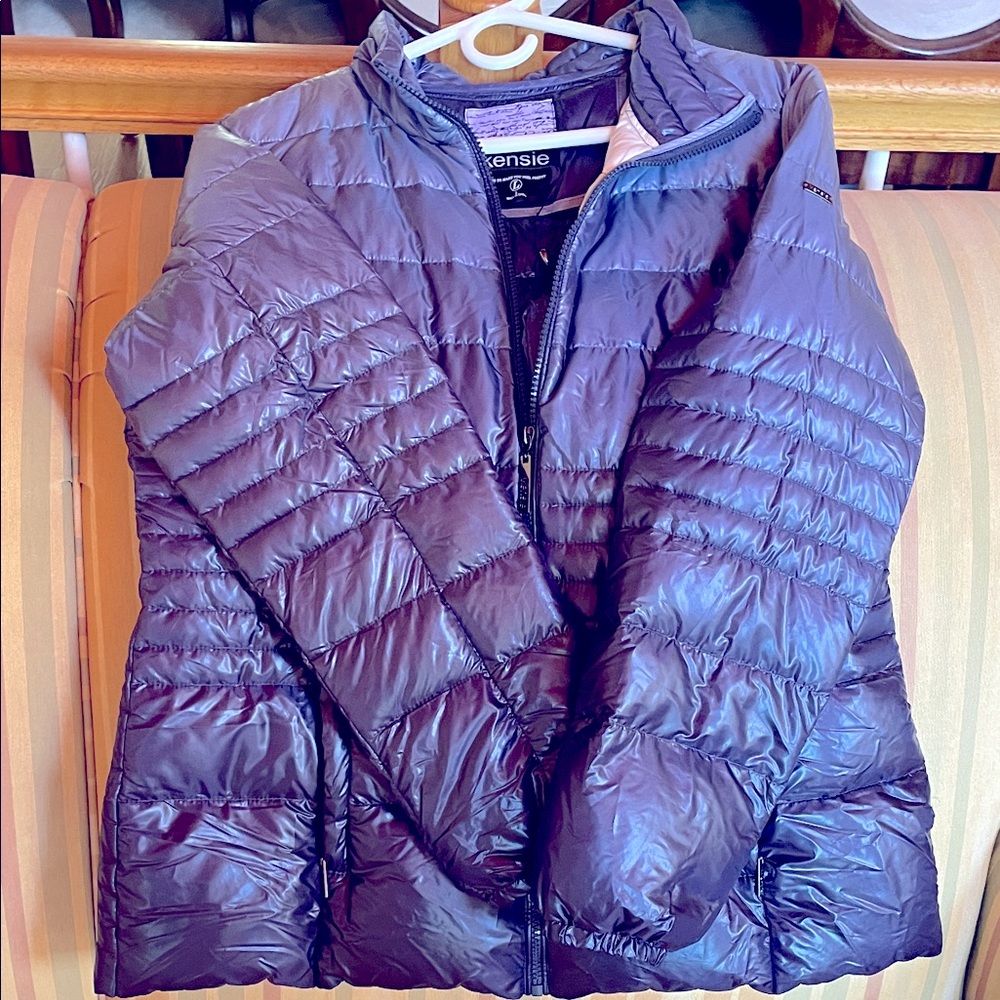 Kensie Women's Shiny Purple Puffer Jacket